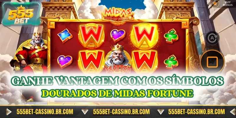 Ganhe vantagem com os simbolos dourados de midas fortune